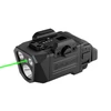 Linterna táctica Olight negra con láser verde integrado para armas y riel Picatinny