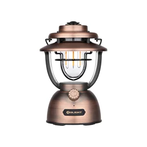Linterna Olight Olantern Classic 2 Pro de cobre vintage con conectividad Bluetooth para camping al aire libre e iluminación del hogar