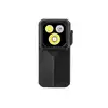 Linterna Olight Oclip 2 Ultra negra vista frontal con tres luces LED potentes para camping y uso diario EDC