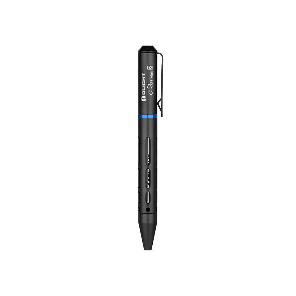 Bolígrafo táctico negro Olight O'Pen Mini 2 con clip de bolsillo, diseño elegante, duradero para escritura diaria.