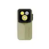 Linterna verde Olight Oclip 2 Ultra vista frontal con tres luces LED de alta potencia para camping y uso diario