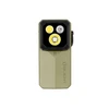 Linterna verde Olight Oclip 2 Ultra vista frontal con tres luces LED de alta potencia para camping y uso diario