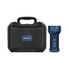 Linterna Olight Marauder 2 azul potente de alta potencia con estuche de transporte rígido negro rígido de protección