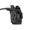 Mira láser PLX GL negra con cable táctico de control remoto y montura picatinny sobre fondo blanco