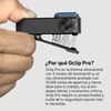 Olight negro Oclip Pro, vista lateral con clip, iluminación de 3 modos para uso versátil, trabajo y actividades diarias.