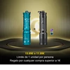 Dos linternas Olight I3E EOS, una azul con estrellas y una negra, mostrando precios de oferta.