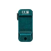 Olight Oclip Pro S azul-verde con logotipo y número de serie para acampar al aire libre.