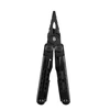 Alicates multiusos negros de acero inoxidable HX OUTDOORS para camping y supervivencia de fondo blanco