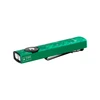 Linterna Olight Arkfeld en verde esmeralda con láser, diseño de cuadros y copos de nieve.
