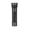 Linterna Olight Seeker 4 Pro negra vista trasera con mango antideslizante recargable de alta potencia para camping