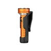 Linterna táctica Olight Prowess naranja con soporte negro para cinturón, ideal para camping y rescate