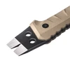 Palanca de supervivencia táctica con mango beige G10 y extractor de clavos de acero negro