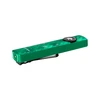 Linterna LED de bolsillo verde Olight con patrón de copo de nieve, clip, botón lateral y luz frontal