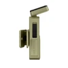 Linterna Olight Oclip 2 Ultra verde oliva de perfil lateral con clip magnético y puerto USB para uso táctico y diario