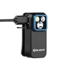Olight OCLIP PRO negro vista lateral, recargable, para iluminación de manos libres en exteriores