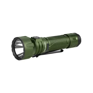 Linterna táctica Olight verde oliva para exteriores, clip de bolsillo, recargable, alto lumen