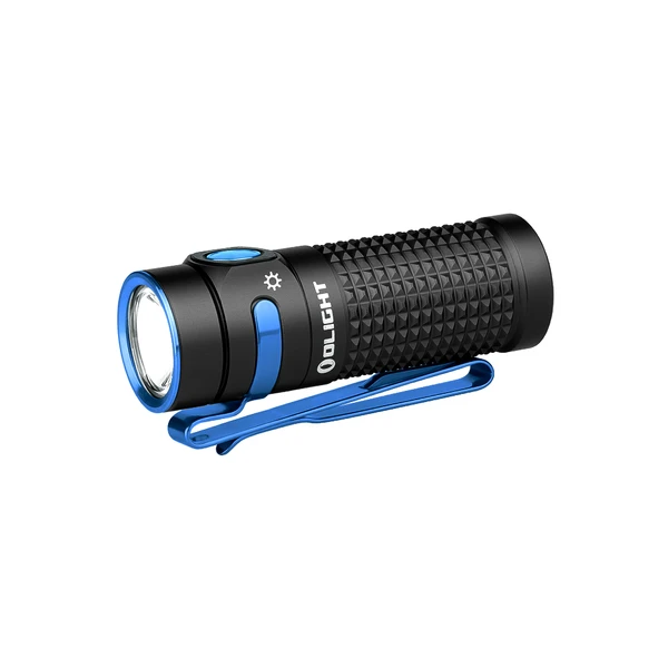 Olight Baton 4 linterna LED negra y azul con clip de bolsillo para uso diario y camping