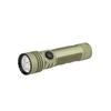 Linterna Olight Seeker Ultra verde OD de vista lateral con agarre texturizado y dial giratorio para rescate y camping