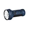 Olight Marauder Mini: linterna azul con tres modos de luz: rojo, verde y azul para uso exterior.