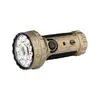 Linterna LED de alta potencia, resistente al agua, recargable, múltiples colores (rojo, verde, azul) para camping y exteriores.