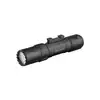 Linterna táctica Olight negra con montura integrada sobre fondo blanco