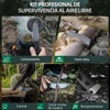 Kit de cuchillo militar de supervivencia profesional para acampar, cortar leña, cocinar y romper ventanas al aire libre