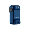 Luz de clip Oclip Pro azul con botón de encendido y logotipo, ideal para actividades al aire libre y uso diario