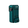 Olight Oclip Pro S azul petróleo, vista lateral con clip de bolsillo para uso portátil, luz UV/RGB