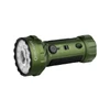 Linterna Olight Marauder Mini 2 verde, vista de 3/4, con diseño compacto y haz de luz ajustable para exteriores.