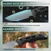 Cuchillo táctico de acero DC53 premium de alta resistencia al desgaste con mango ergonómico antideslizante