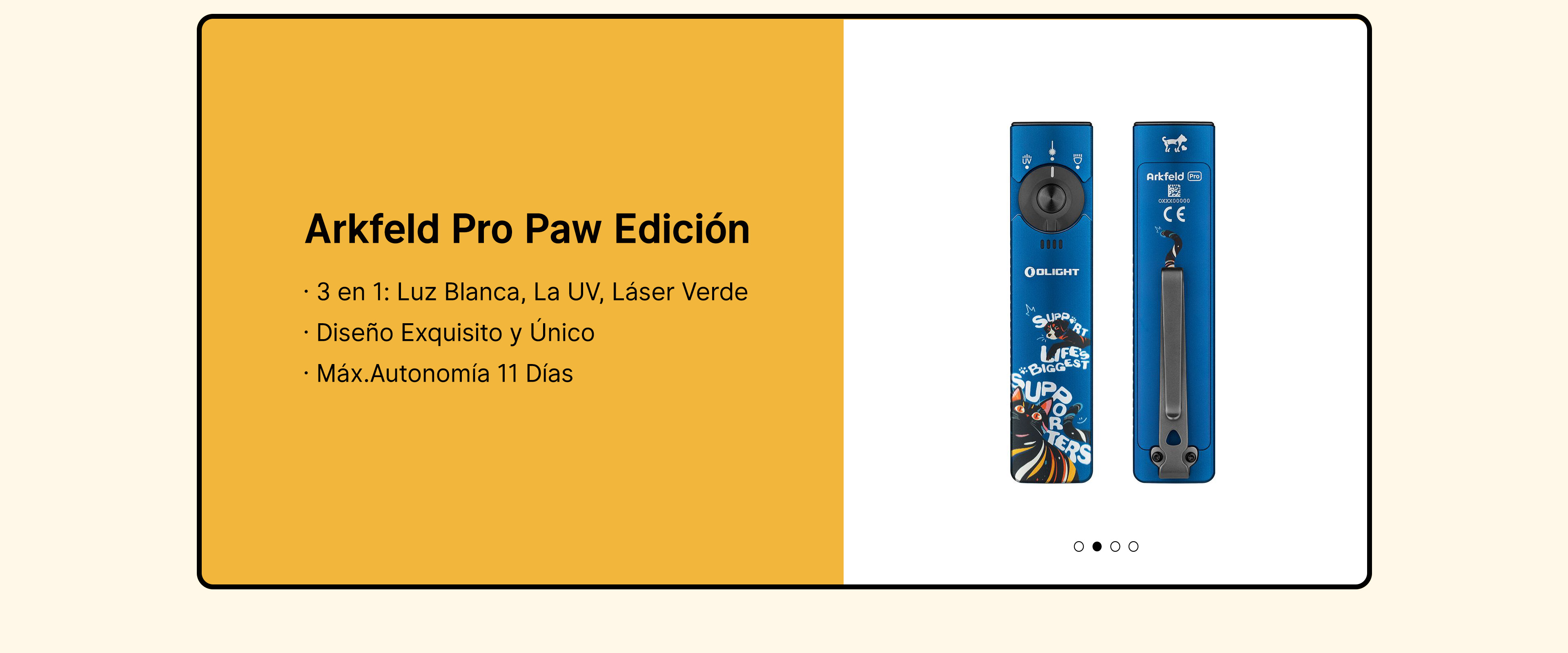 Arkfeld Pro 1300 Lúmenes Luz Blanca, UV y Láser - Olight España