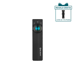 Olight ArkPro Ultra linterna negra, vista frontal, con botón de control giratorio para exteriores y uso diario