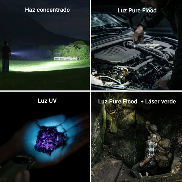 ArkPro Ultra Linterna EDC 4 en 1 Potente 1700 Lúmenes UV