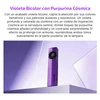 Linterna Olight violeta bicolor con purpurina cósmica en fondo de diseño geométrico de tonos morados