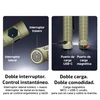 Olight Baton Ultra verde con doble interruptor y puertos de carga USB-C y magnético, para uso versátil.
