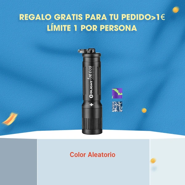 Linterna Olight 3E EOS negra con llavero, regalo gratis con pedido >1€ (límite 1 por persona), color aleatorio.