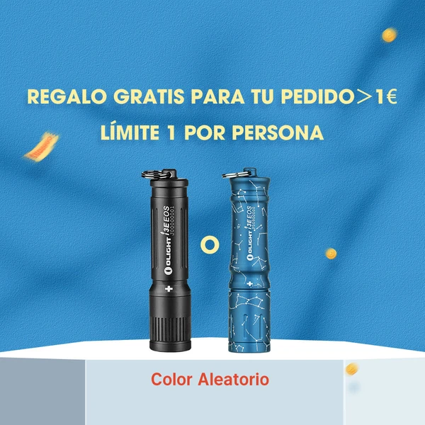 Linterna llavero Olight I3E EOS: negra, azul patrón constelación. Regalo gratuito aleatorio.