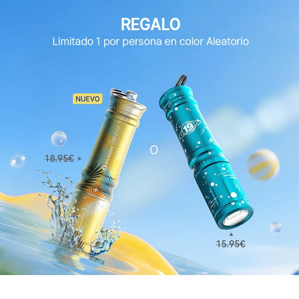 Linternas Olight i3E EOS en amarillo y azul, precio 18.95€ y 15.95€, regalo limitado, color aleatorio, NUEVO.