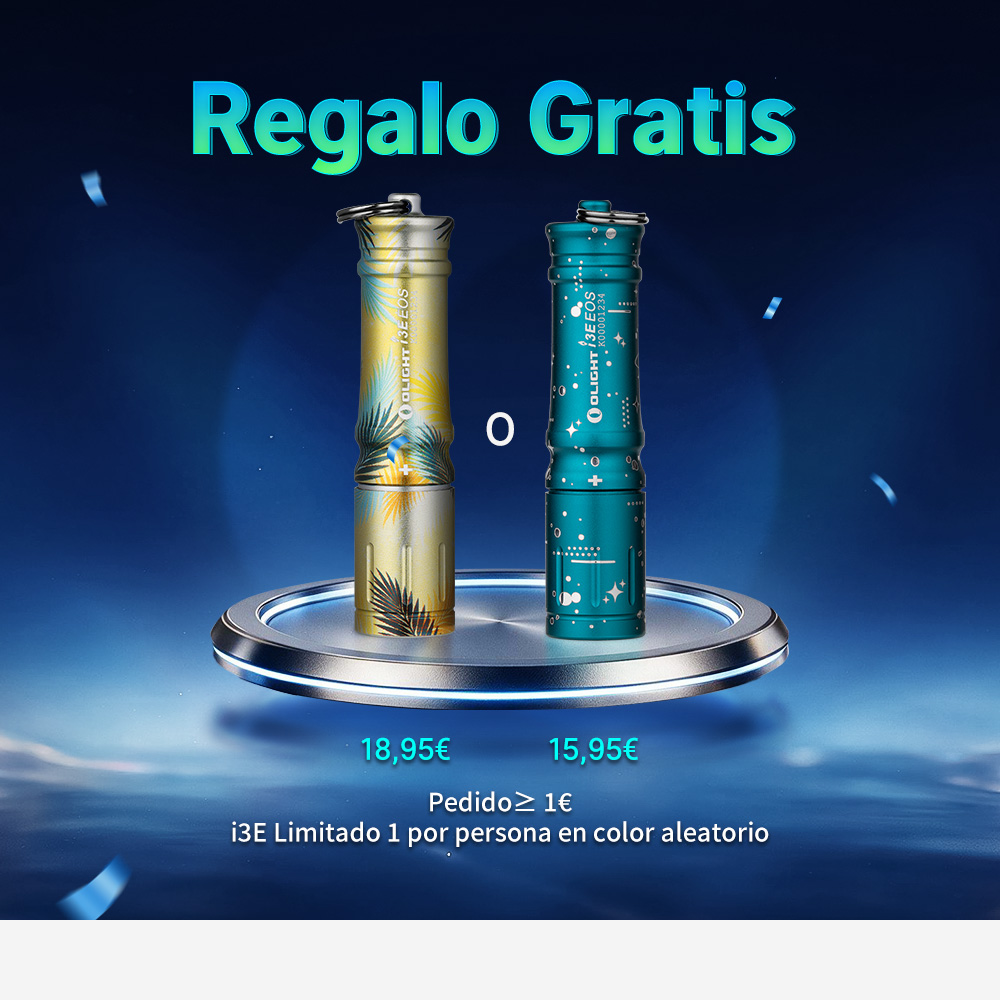 Regalo gratis linterna Olight i3E EOS llavero edición limitada en color aleatorio por pedido superior a un euro