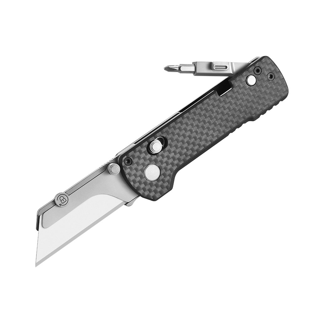 Cuchillo multiherramienta Olight U1 Pro negro de fibra de carbono para tareas de utilidad y bricolaje