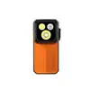 Linterna naranja Olight Oclip 2 Ultra vista frontal de triple LED recargable para uso diario y emergencias