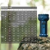 Tabla de especificaciones técnicas de linterna Olight con lúmenes, alcance y duración de batería según niveles de luz