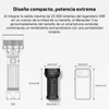 Comparativa de tamaño de linterna Olight Marauder 3 con modelo X9R y un smartphone estándar