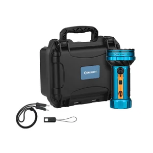 Olight Marauder Mini 2 azul y naranja con haz de luz brillante para iluminación exterior