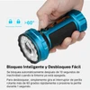 Olight Marauder Mini 2 azul con dial rotatorio para control de bloqueo/desbloqueo rápido y fácil.