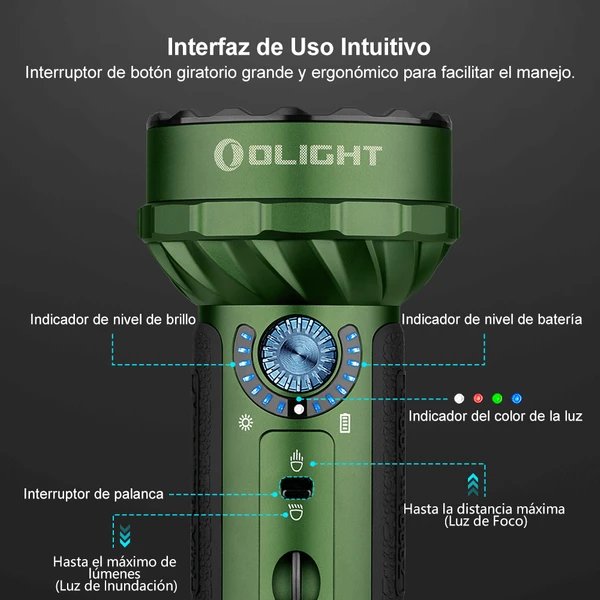 Linterna con luz de foco / inundación y RGB Olight Marauder mini