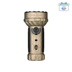 Linterna LED de alta potencia, resistente al agua, recargable, múltiples colores (rojo, verde, azul) para camping y exteriores.