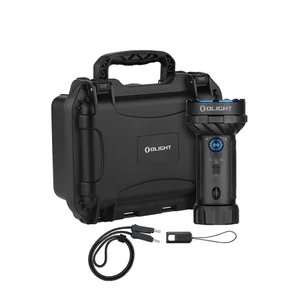 Linterna Olight Marauder Mini 2 de lado con bisel dentado y empuñadura texturizada para iluminación exterior y de emergencia