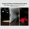 Olight Oclip Pro con luz blanca en bosque y pasillo, y luz roja para leer mapas en la oscuridad.