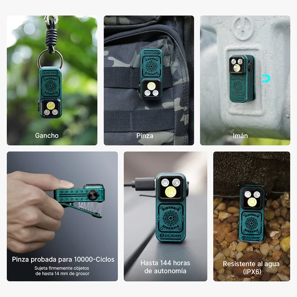 Olight Seeker 4 Pro Oclip Pro-Sセット Oclip Pro S Linterna Clip Recargable 600lm Luz UV RGB Magnética
